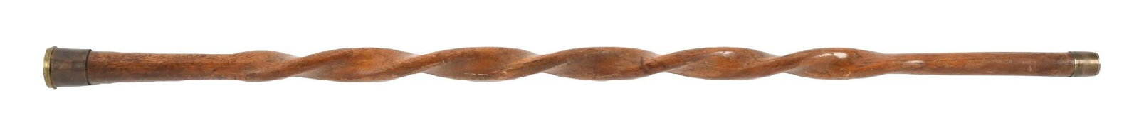 ANTIQUE WOODEN COMPASS TOP WALKING CANE (1 of 7)