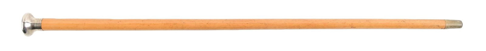 ANTIQUE WALKING STICK CANE WITH BLUE ENAMELED METALLIC TOP (1 of 4)
