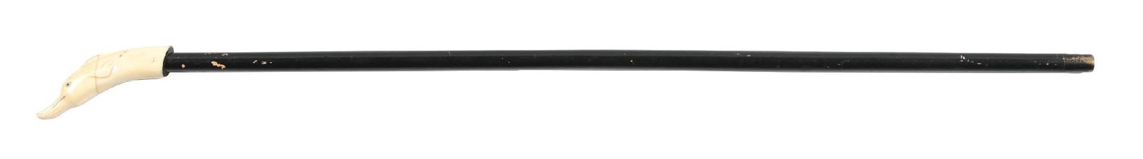 WHALEBONE CARVED DOLPHIN HEAD HANDLE CANE (1 of 6)