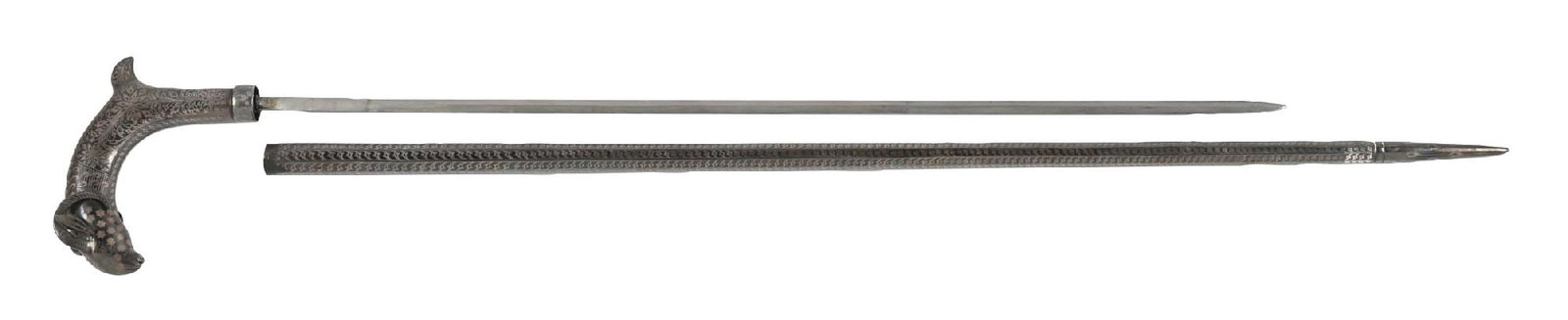 BRASS AND PEARL TELESCOPE CANE (1 of 8)