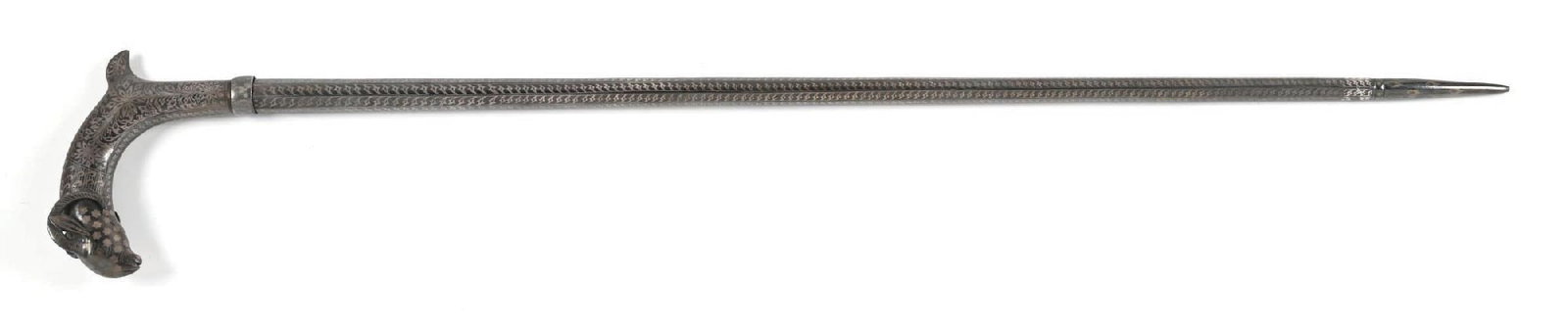 PERSIAN STYLE RAMS HEAD SWORD CANE - 2