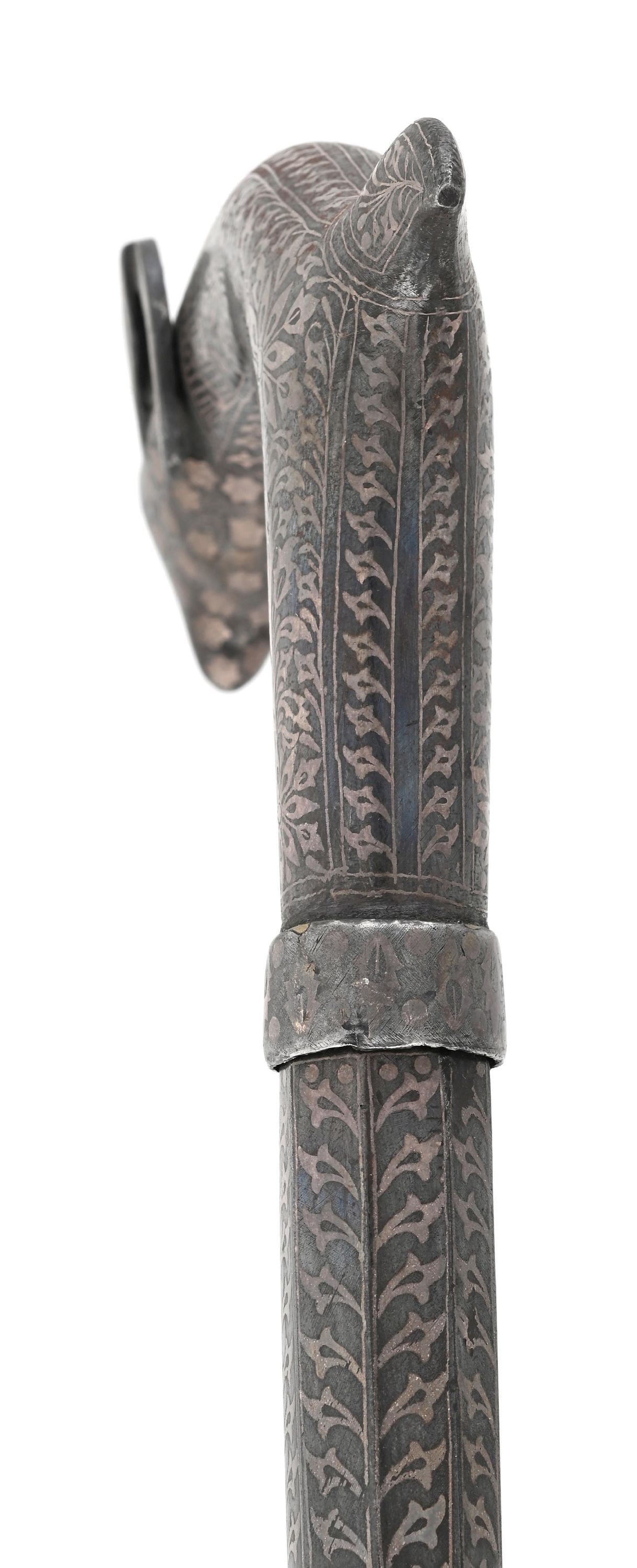 PERSIAN STYLE RAMS HEAD SWORD CANE - 6