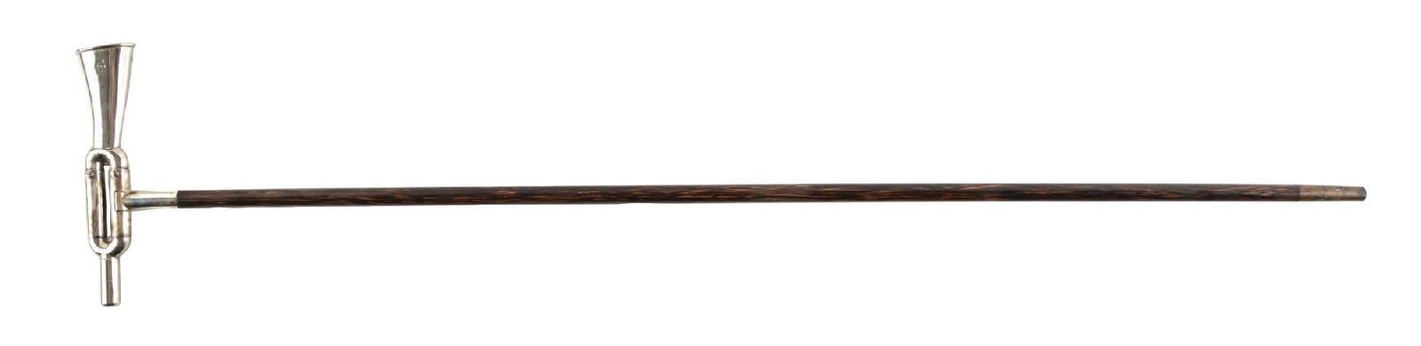 ANTIQUE ENGLISH MADE TRUMPET HANDLE WALKING STICK W/ WOOD SHAFT (1 of 6)