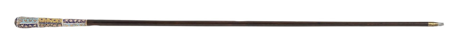 ANTIQUE CLOISONNÉ AND EBONY WALKING STICK (1 of 7)