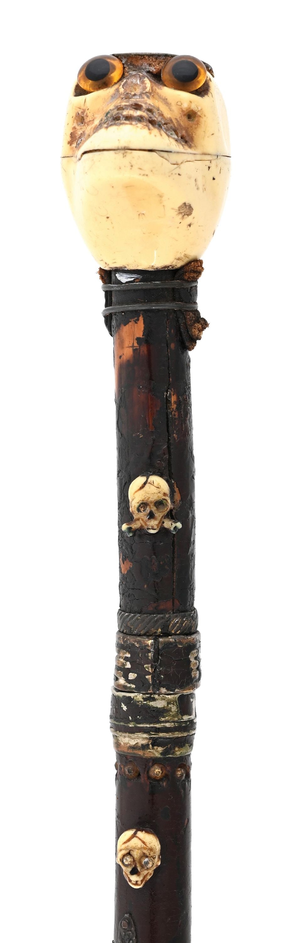 BONE SKELETON CANE WITH COMPASS - 4