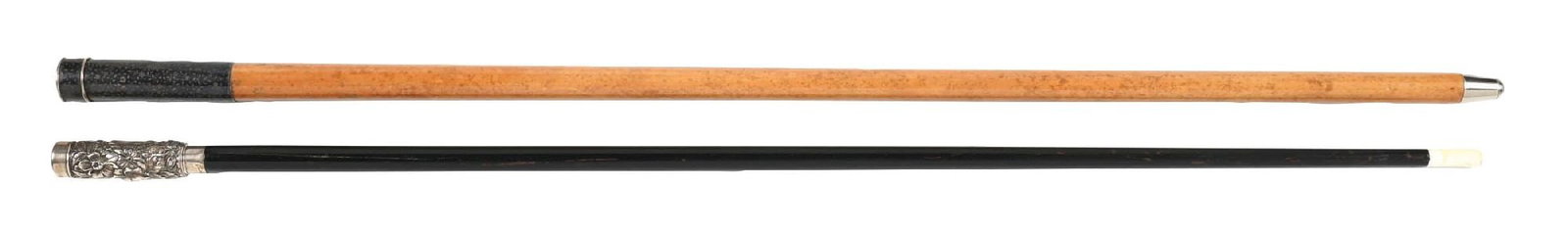 COLLECTION OF 2: CANDLE CANE & FLORAL SILVER VINAIGRETTE CANE (1 of 8)