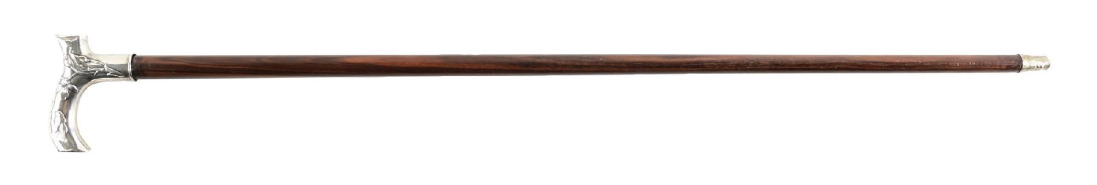 CANE W/ STERLING SILVER HALLMARKED HANDLE AND WOOD SHAFT (1 of 5)