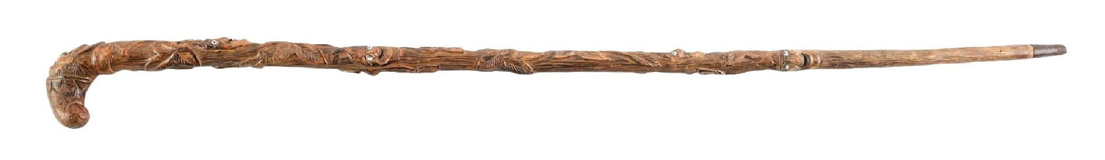 ANTIQUE HAND-CARVED FOLK ART WALKING CANE (1 of 11)