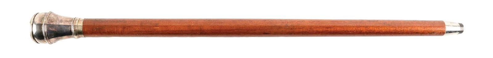 ANTIQUE BAROMETER HANDLE WALKING STICK WITH THICK WOOD SHAFT (1 of 6)