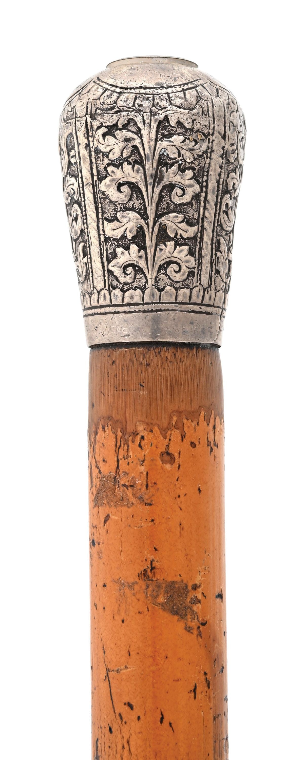 SILVER-TOPPED COMPASS CANE - 5