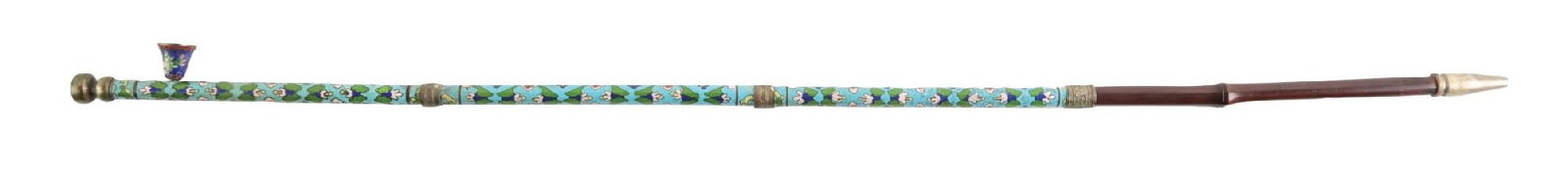 ANTIQUE CLOISONNE ENAMELED WALKING STICK (1 of 7)