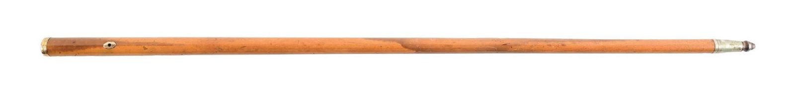 ANTIQUE WALKING CANE STICK WITH GOLD CAP TRIM AND WOOD SHAFT (1 of 4)