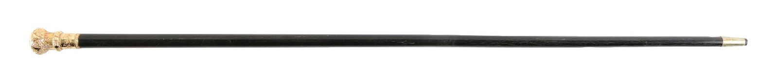 R.D. FLETCHER PRESENTATIONAL CANE W/ GOLD-FILLED REPOUSSE HANDLE, DATED 1878 (1 of 5)