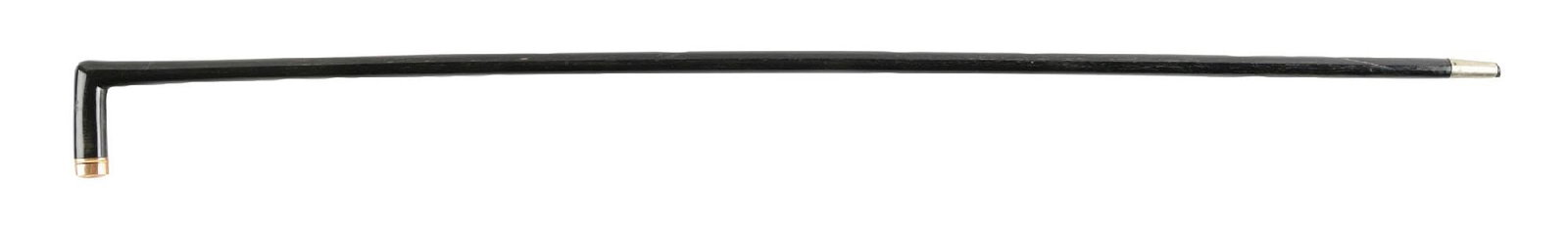 SMALL EBONY CANE W/ HALLMARKED GOLD TIP (1 of 5)