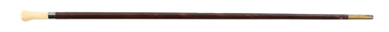 CANE W/ IVORY KNOB HANDLE AND WOOD SHAFT (1 of 7)