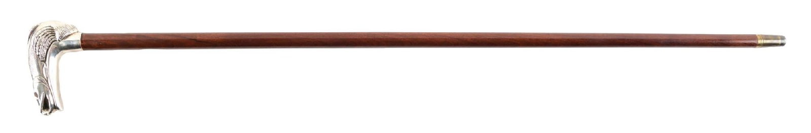 WALKING STICK CANE WITH CARVED STERLING FISH HANDLE (1 of 6)