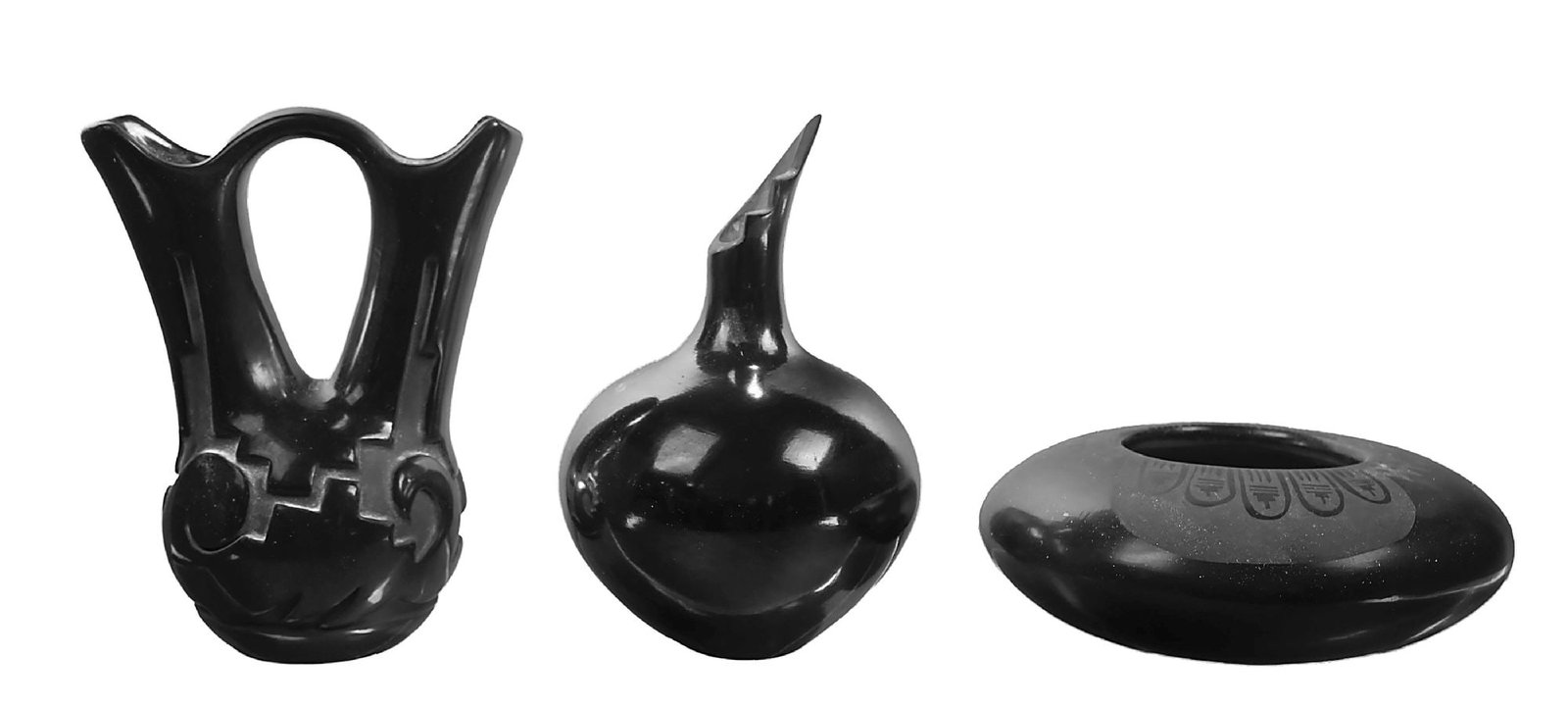 LOT OF 3: BLACKWARE POTTERY ITEMS (1 of 7)