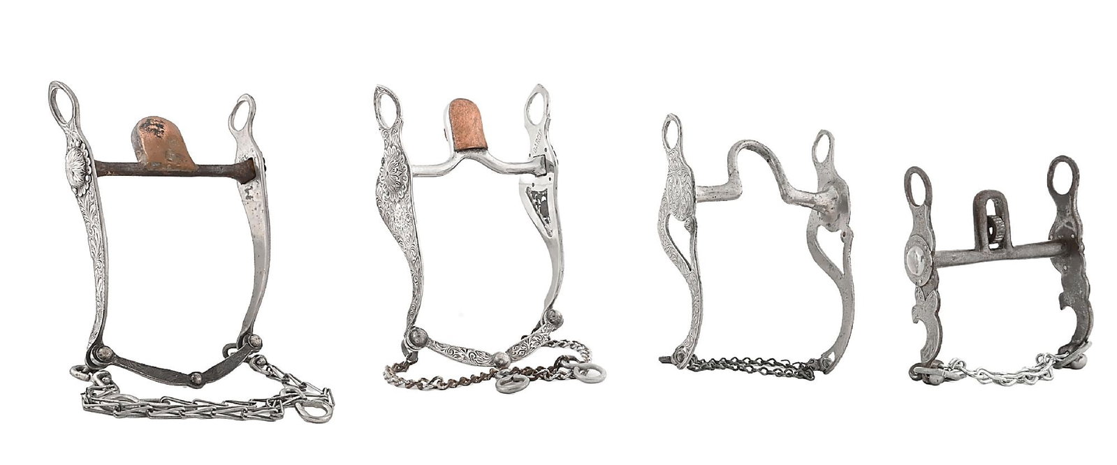 LOT OF 4: SILVER BRIDLE BITS (1 of 8)