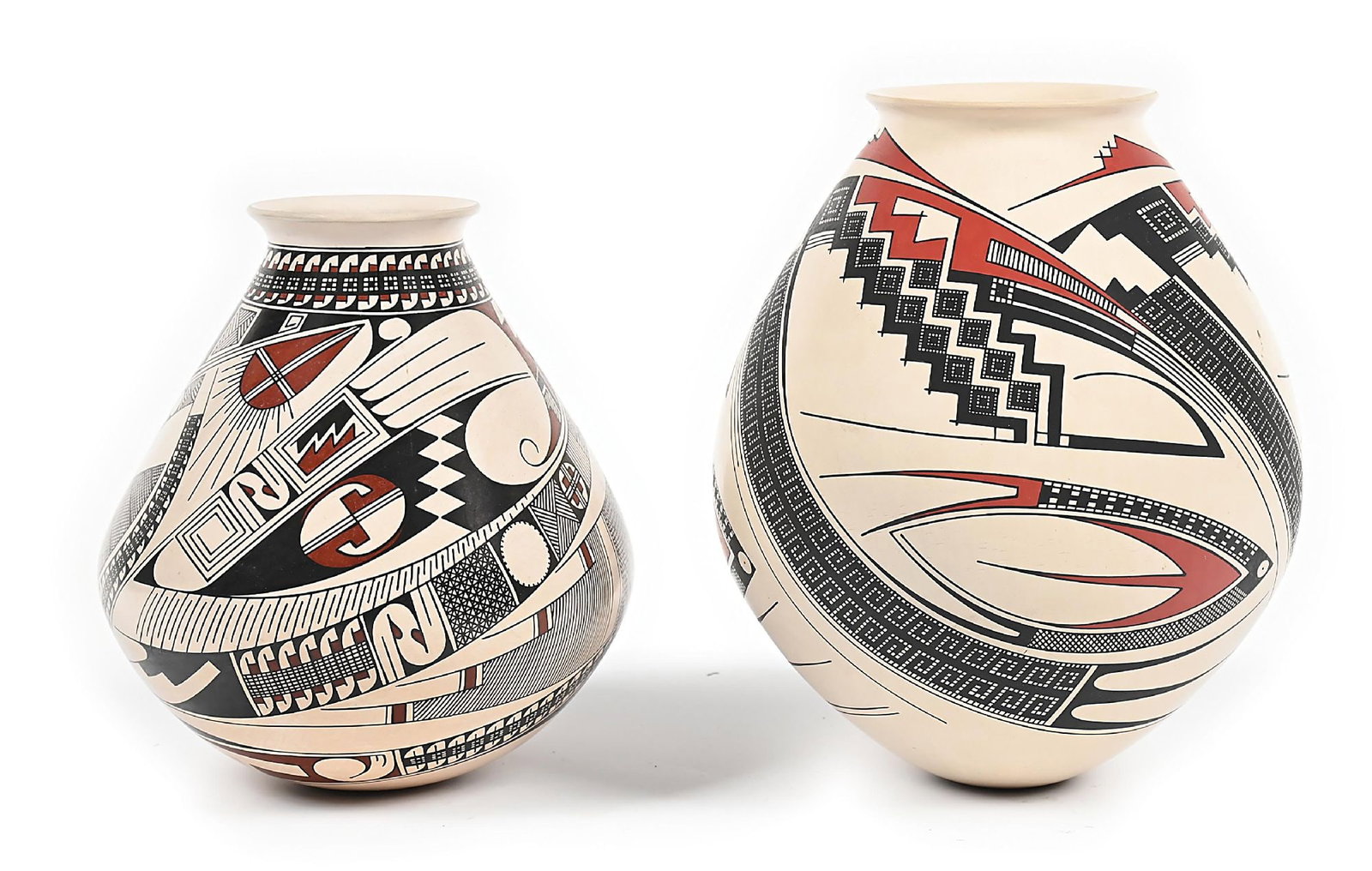 LOT OF 2: JORGE QUINTANA RODRIGUEZ MATA ORTIZ POTTERY OLLAS (1 of 6)