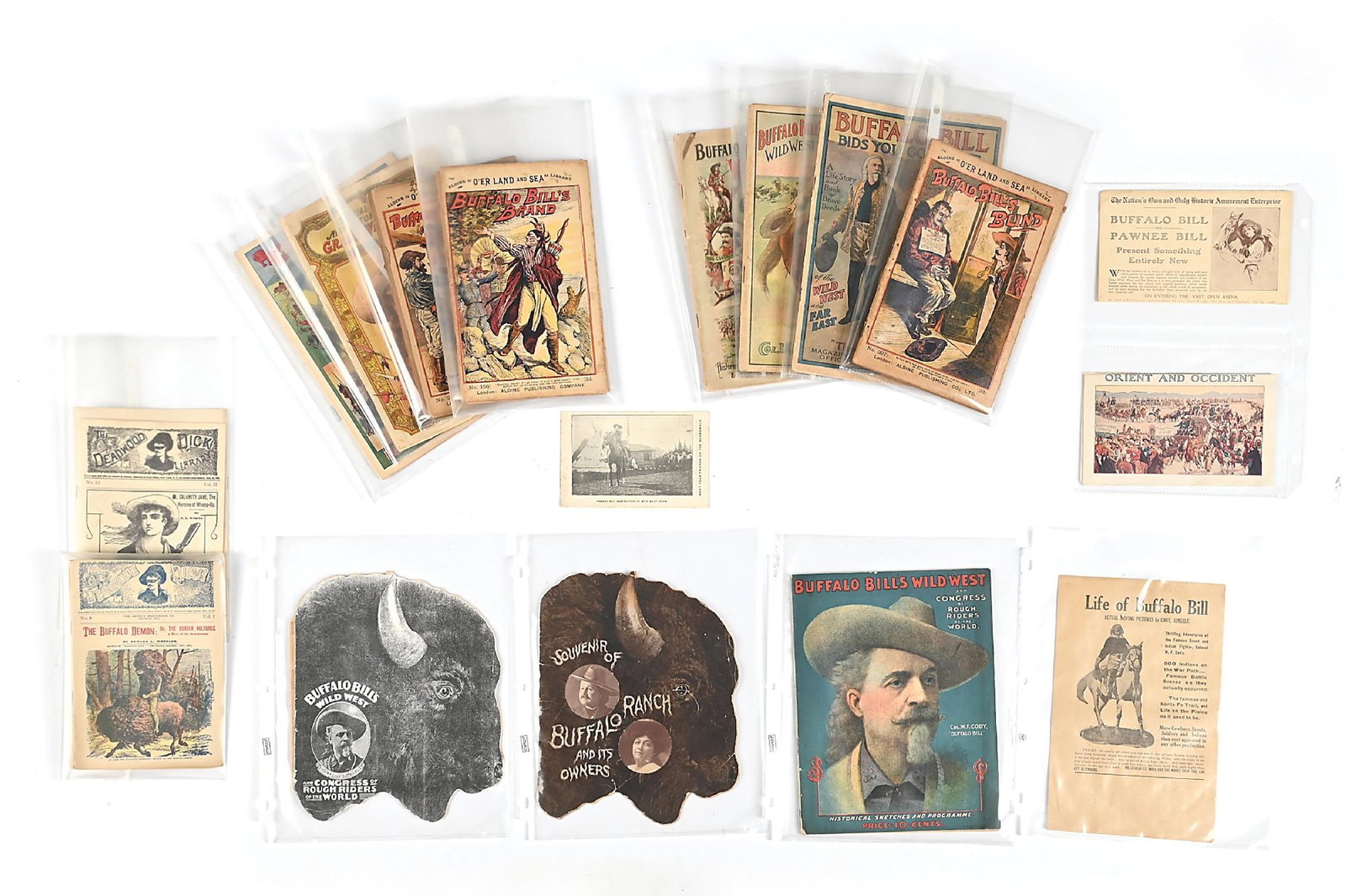 LARGE LOT OF 101 RANCH & BUFFALO BILL PROGRAMS & DIMESTORE NOVELS (1 of 1)