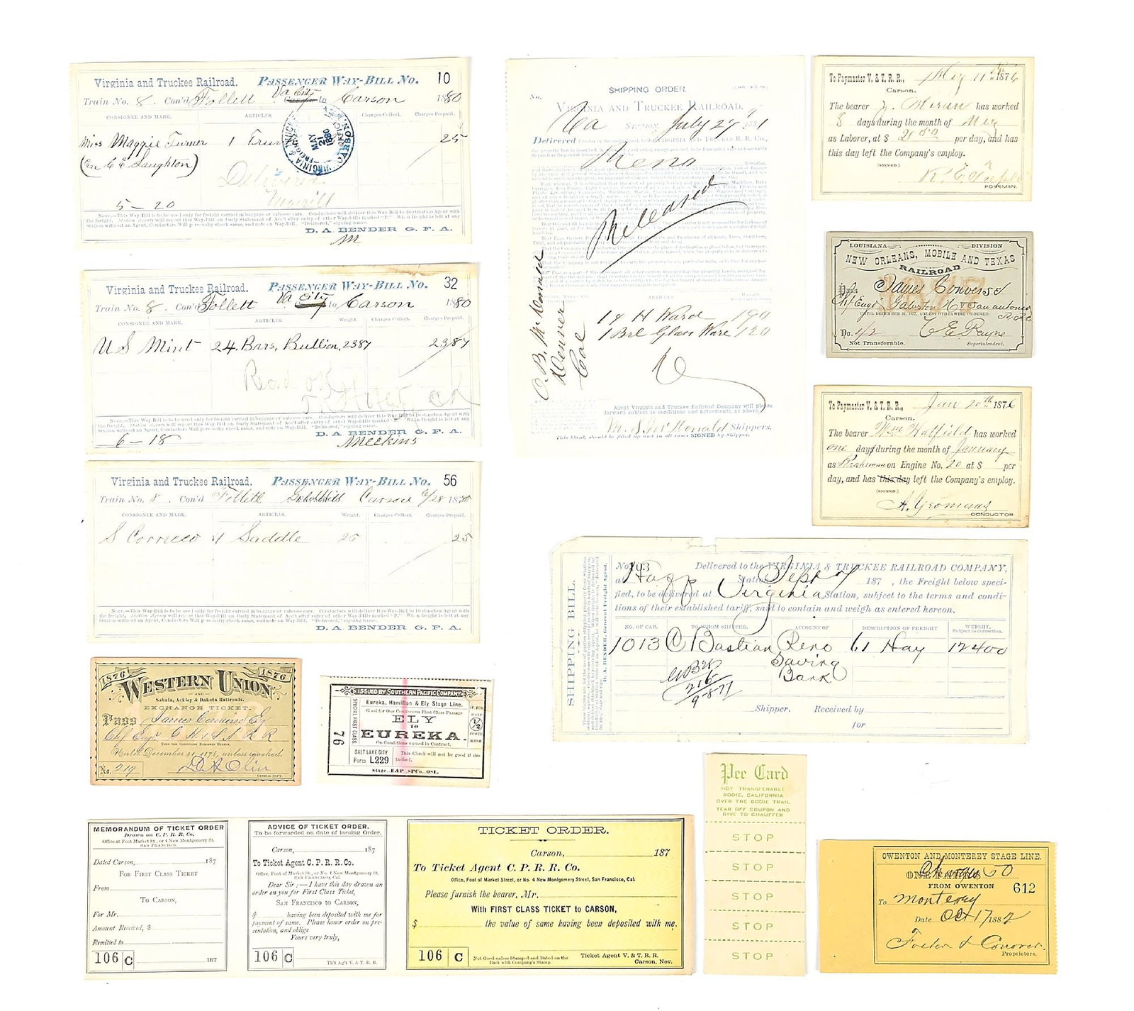 LOT OF WESTERN RAILROAD EPHEMERA (1 of 2)