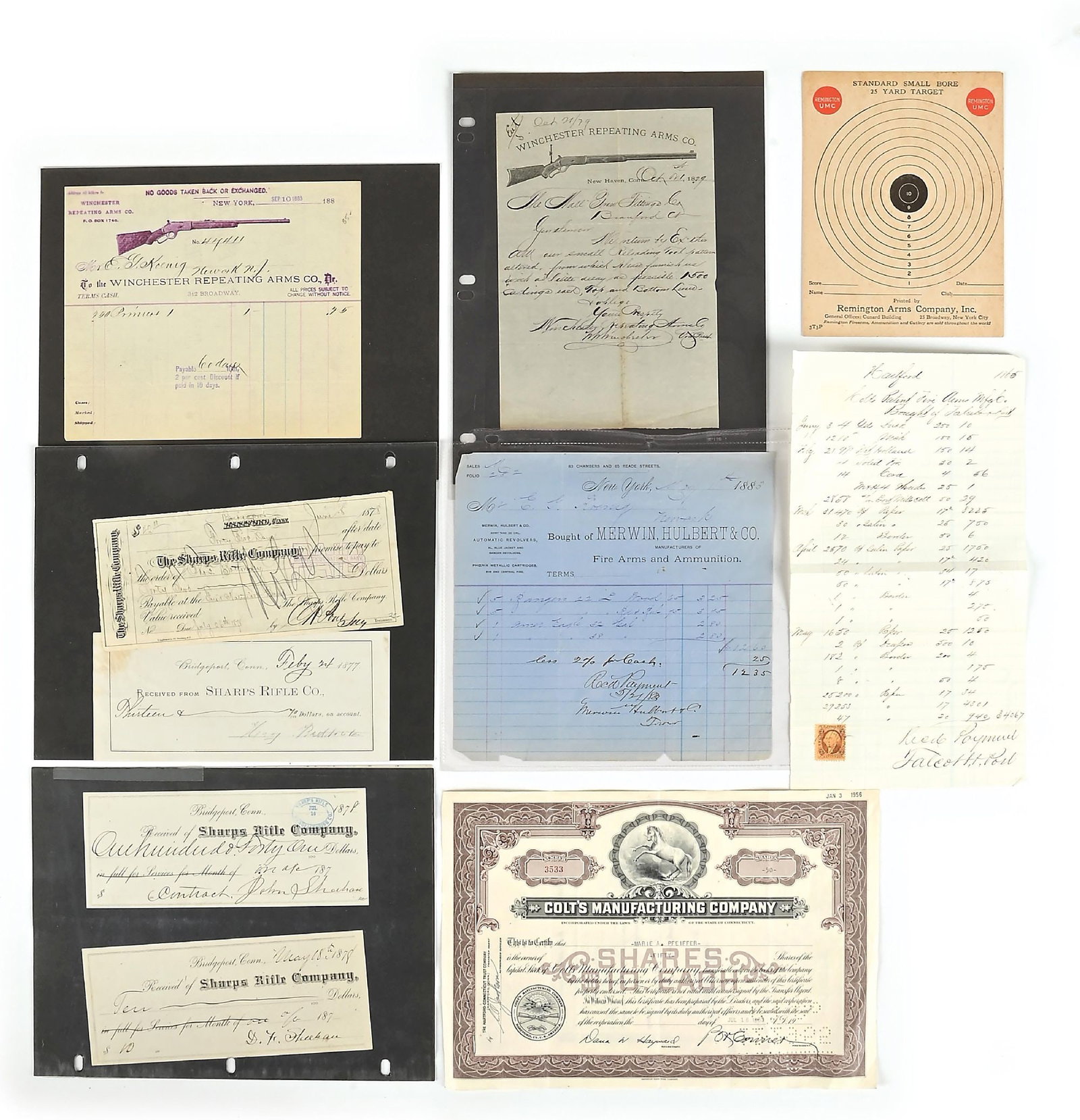 LOT OF FIREARMS RELATED EPHEMERA, SHARPS, WINCHESTER, COLT (1 of 1)