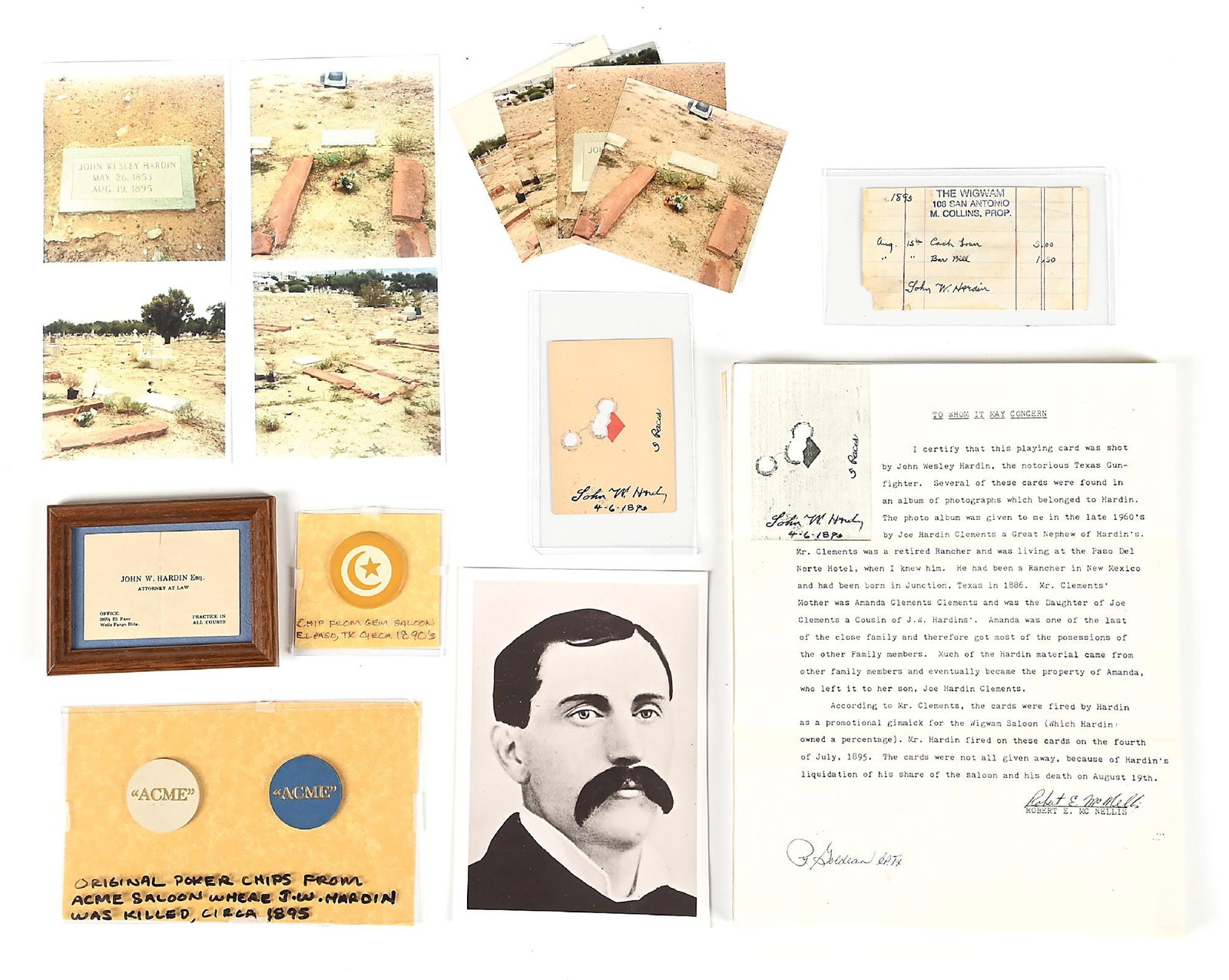 LARGE LOT OF JOHN HARDIN ARTIFACTS (1 of 1)