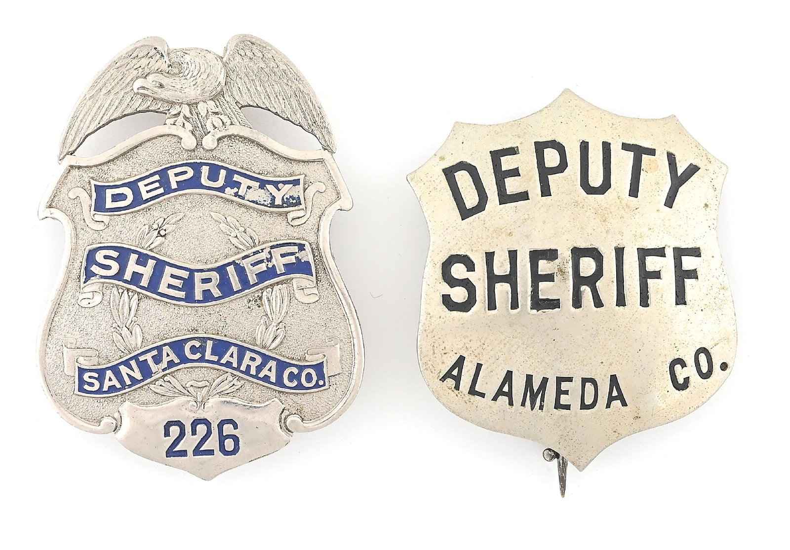 LOT OF 2: CALIFORNIA DEPUTY SHERIFF BADGES (1 of 3)