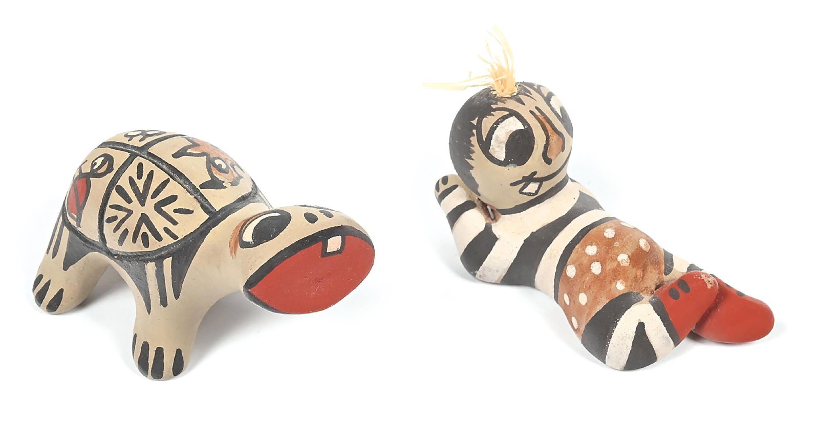 LOT OF 2: SANTA CLARA PUEBLO POTTERY FIGURES BY STEPHANIE NARANJO (1 of 5)