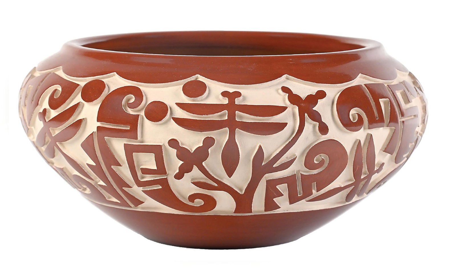 SANTA CLARA PUEBLO BROWNWARE POTTERY BOWL (1 of 5)