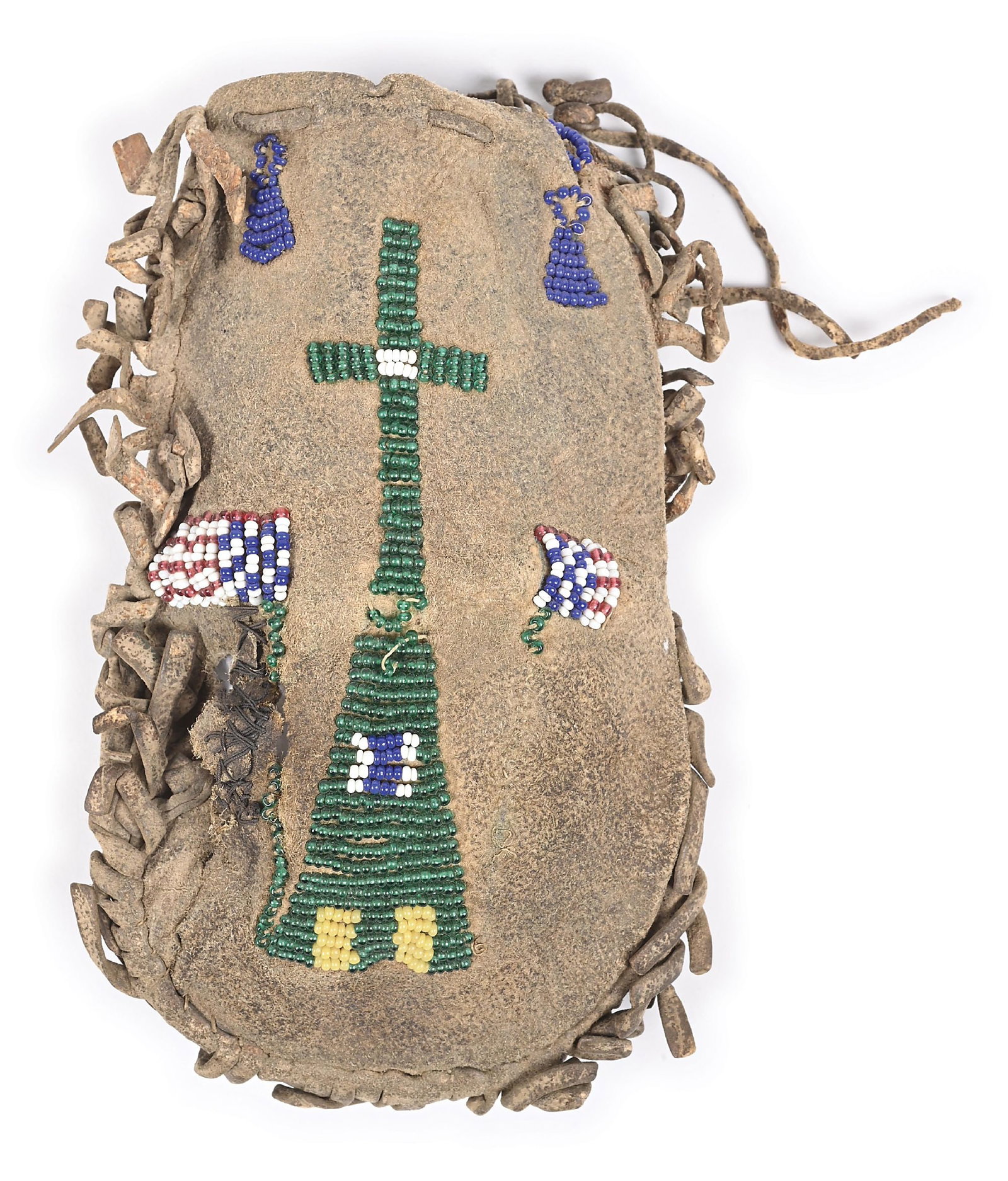 PLAINS BEADED HIDE POUCH (1 of 2)