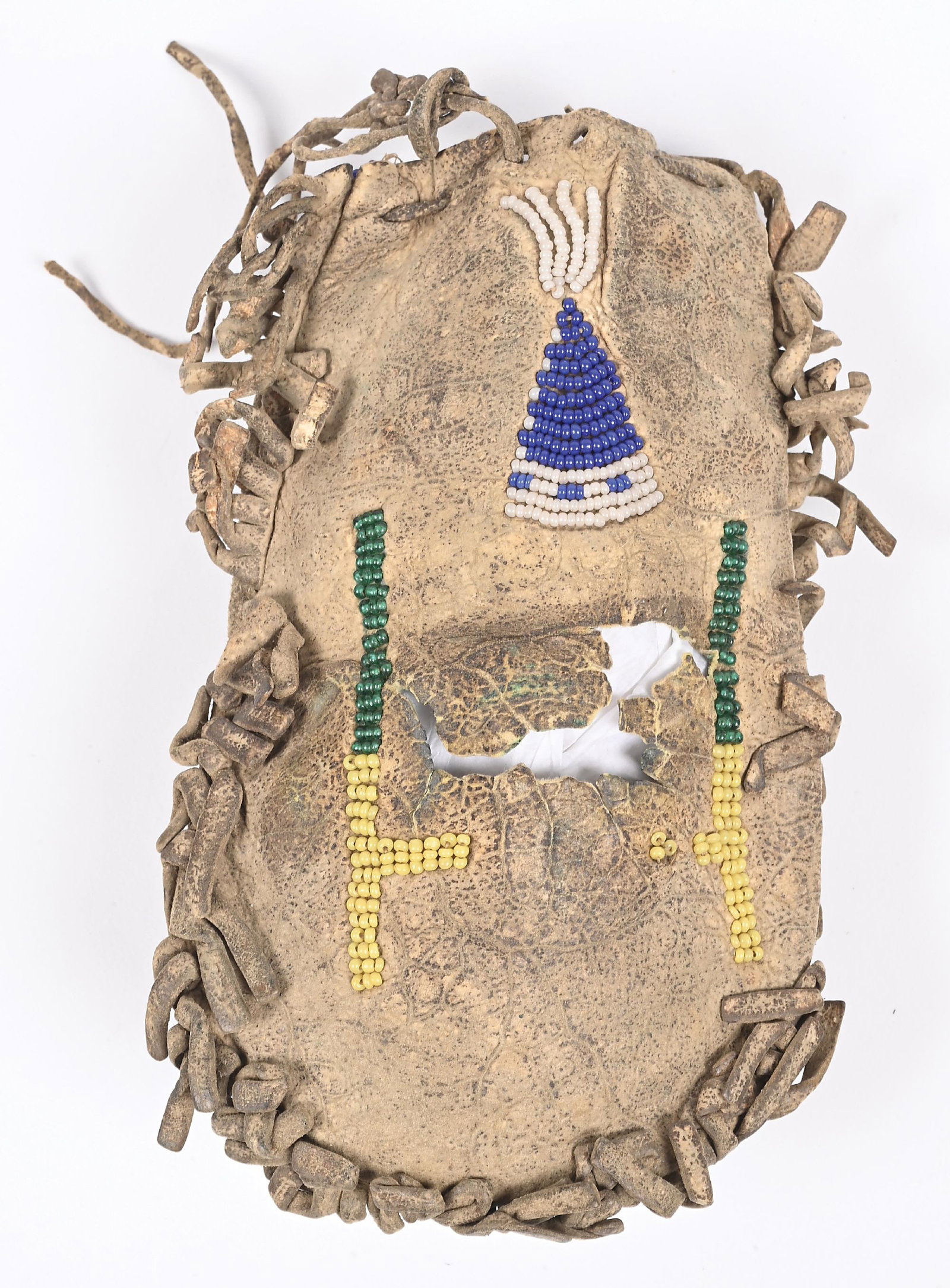 PLAINS BEADED HIDE POUCH - 2