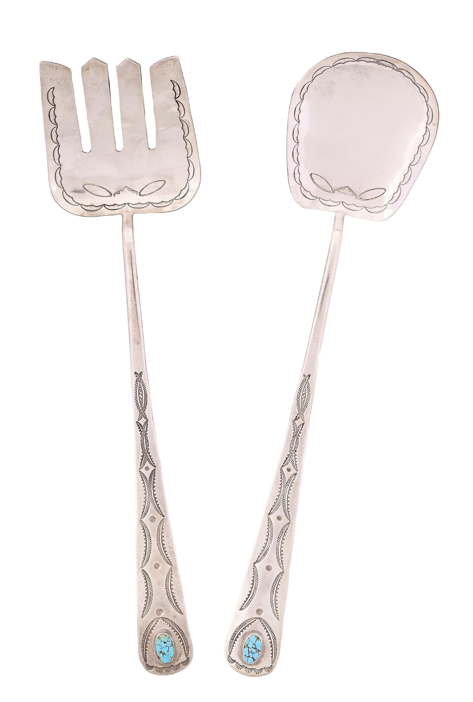 LOT OF 2: NAVAJO (DINÉ) SALAD SERVING SET (1 of 3)