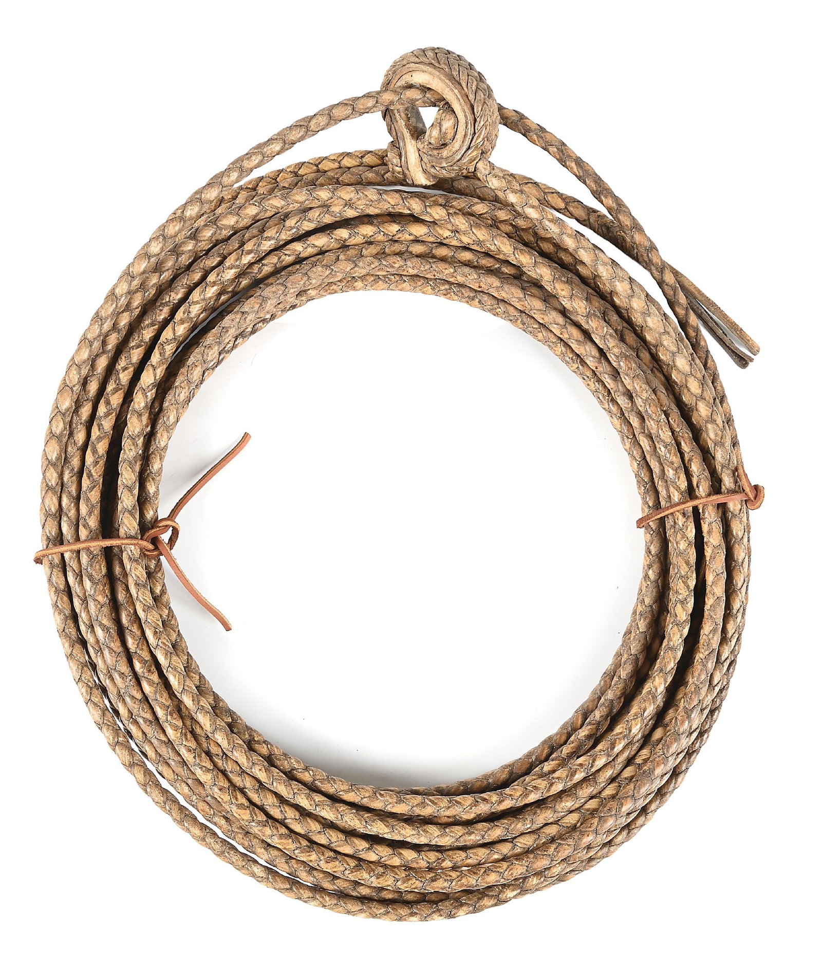 VINTAGE 50 FOOT RAWHIDE REATA. (1 of 4)
