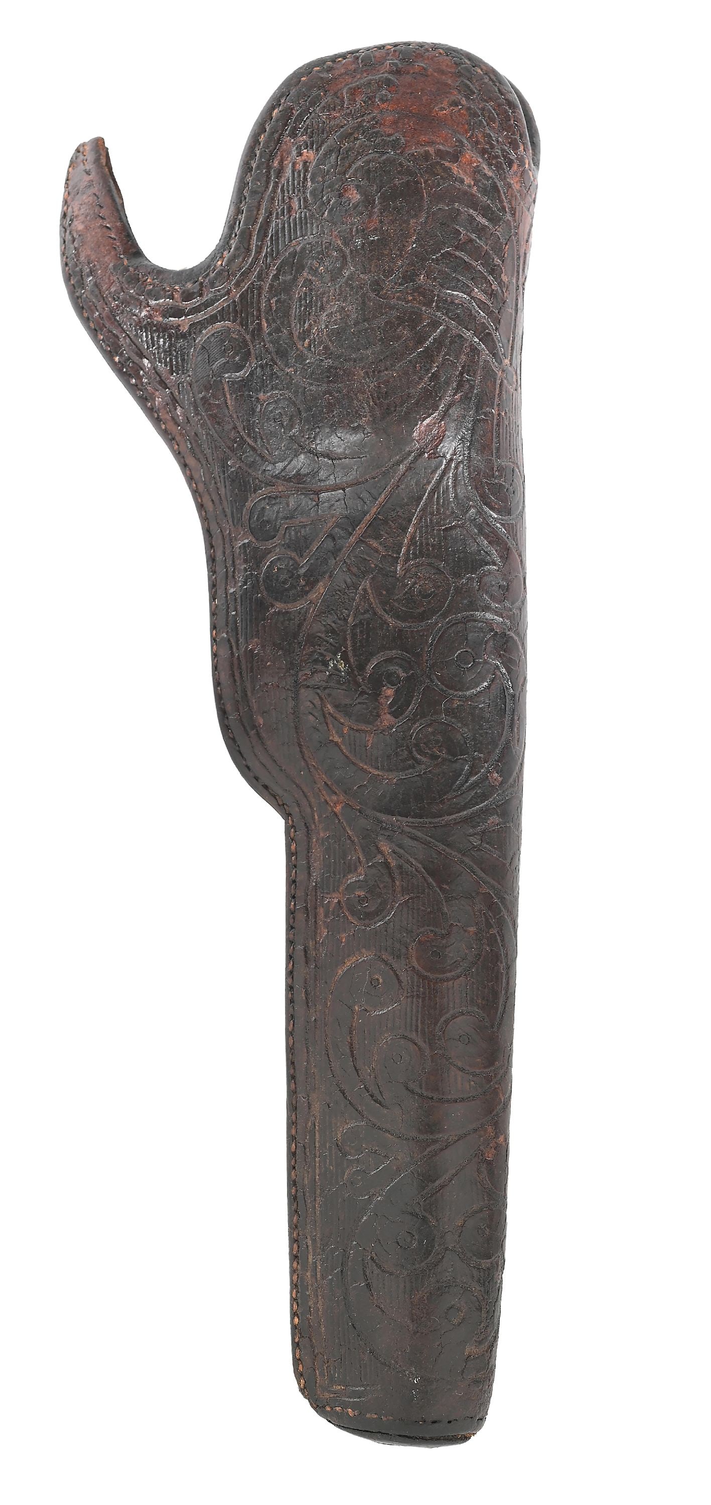 CALIFORNIA STYLE SLIM-JIM HAND TOOLED HOLSTER FOR COLT NAVY REVOLVER (1 of 2)