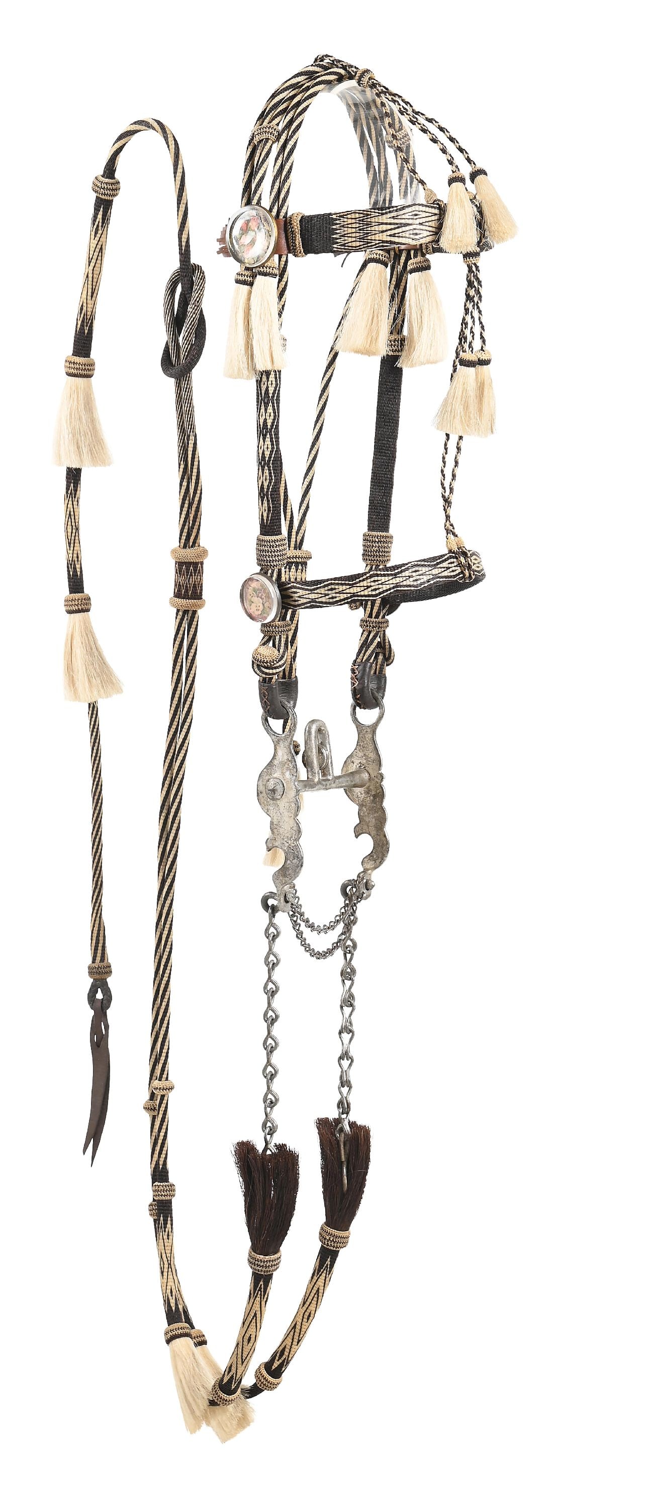 WALLA WALLA WASHINGTON STATE PRISON MADE HORSEHAIR BRIDLE WITH BIT AND WHIP (1 of 7)