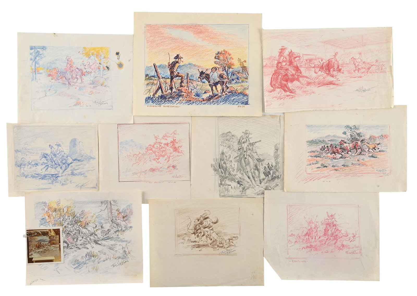 LARGE LOT OF FRED HARMAN ARTWORK (1 of 8)