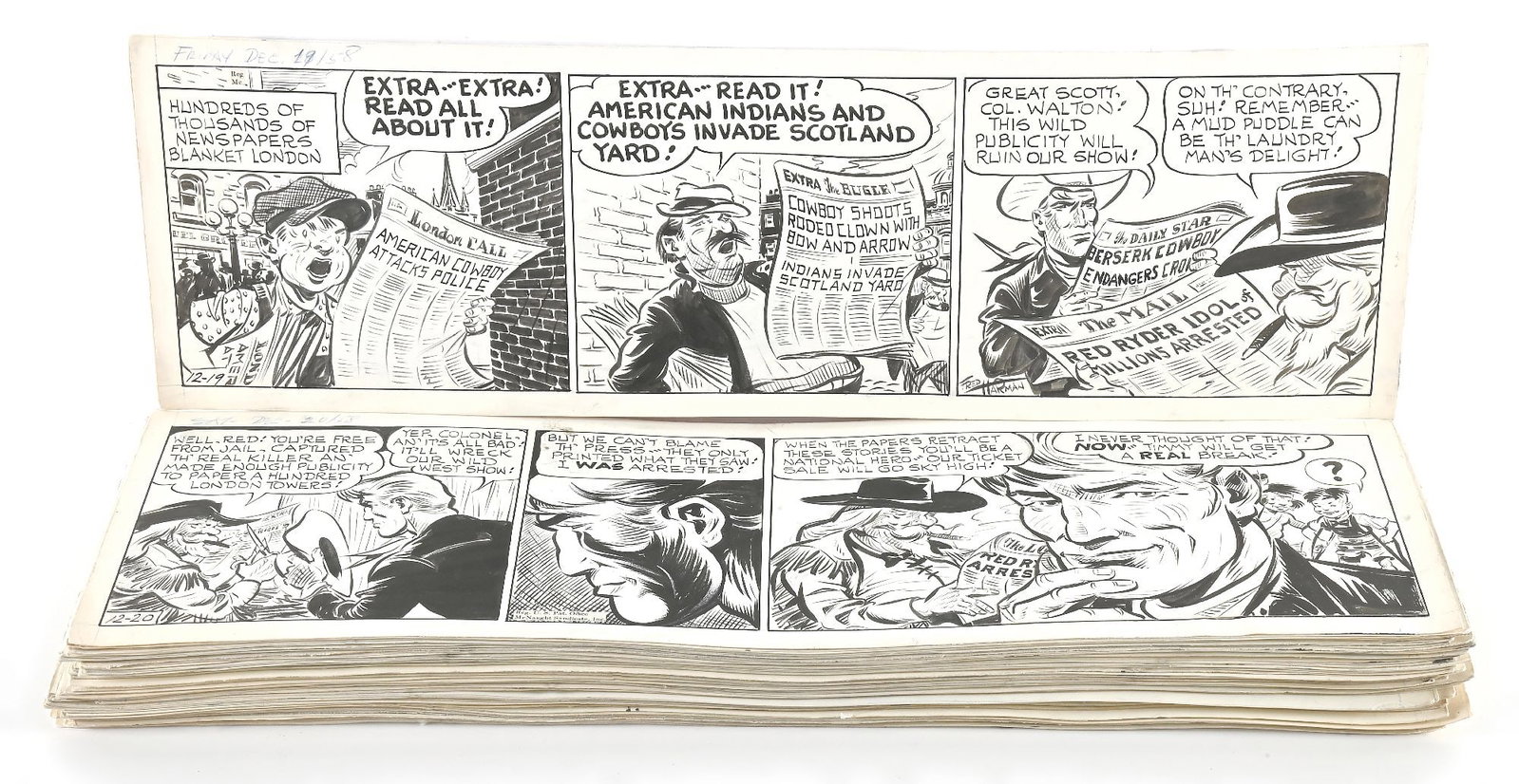 LOT OF 92: 1958 FRED HARMAN RED RYDER DALIES (1 of 6)