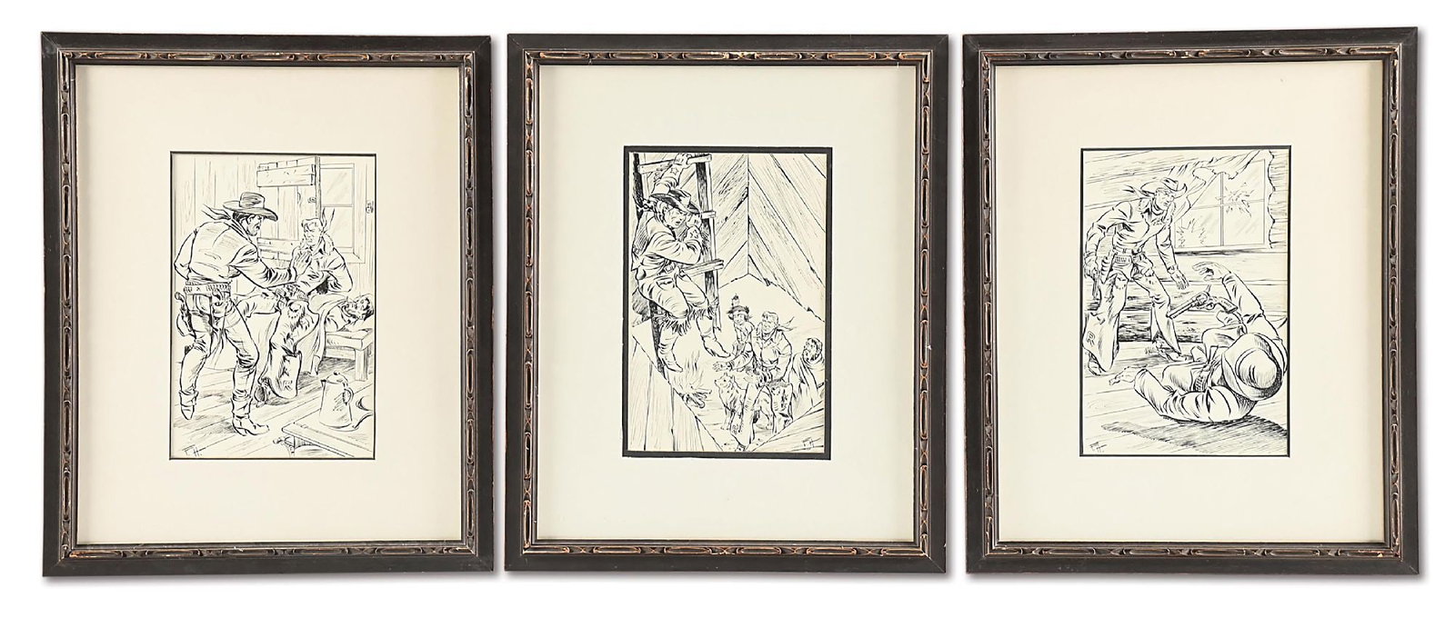 LOT OF 3: FRED HARMAN (1902-1982) PEN & INK DAILY SINGLES (1 of 8)