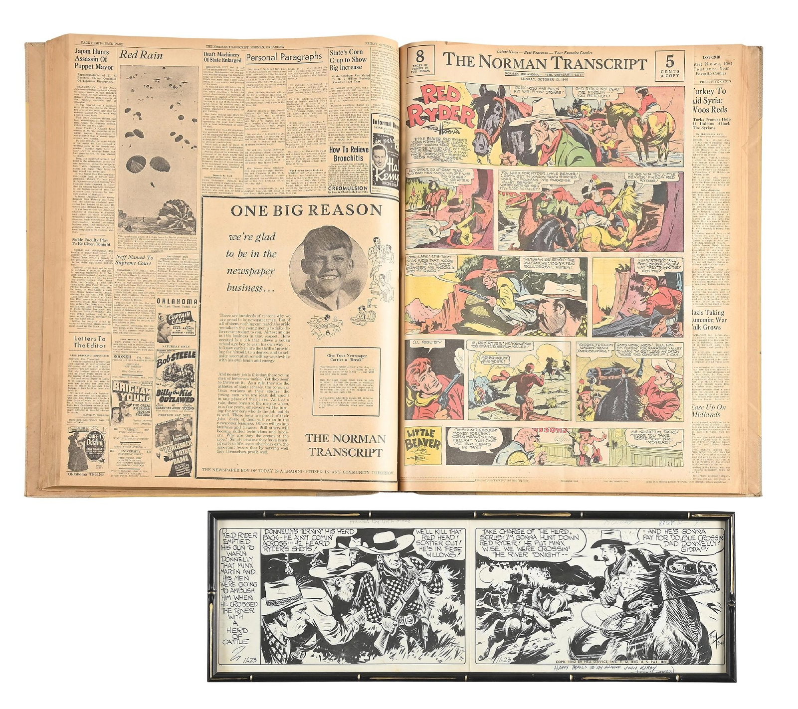 LOT OF 6: FRED HARMAN BOUND VOLUMES OF THE NORMAN TRANSCRIPT (1 of 4)