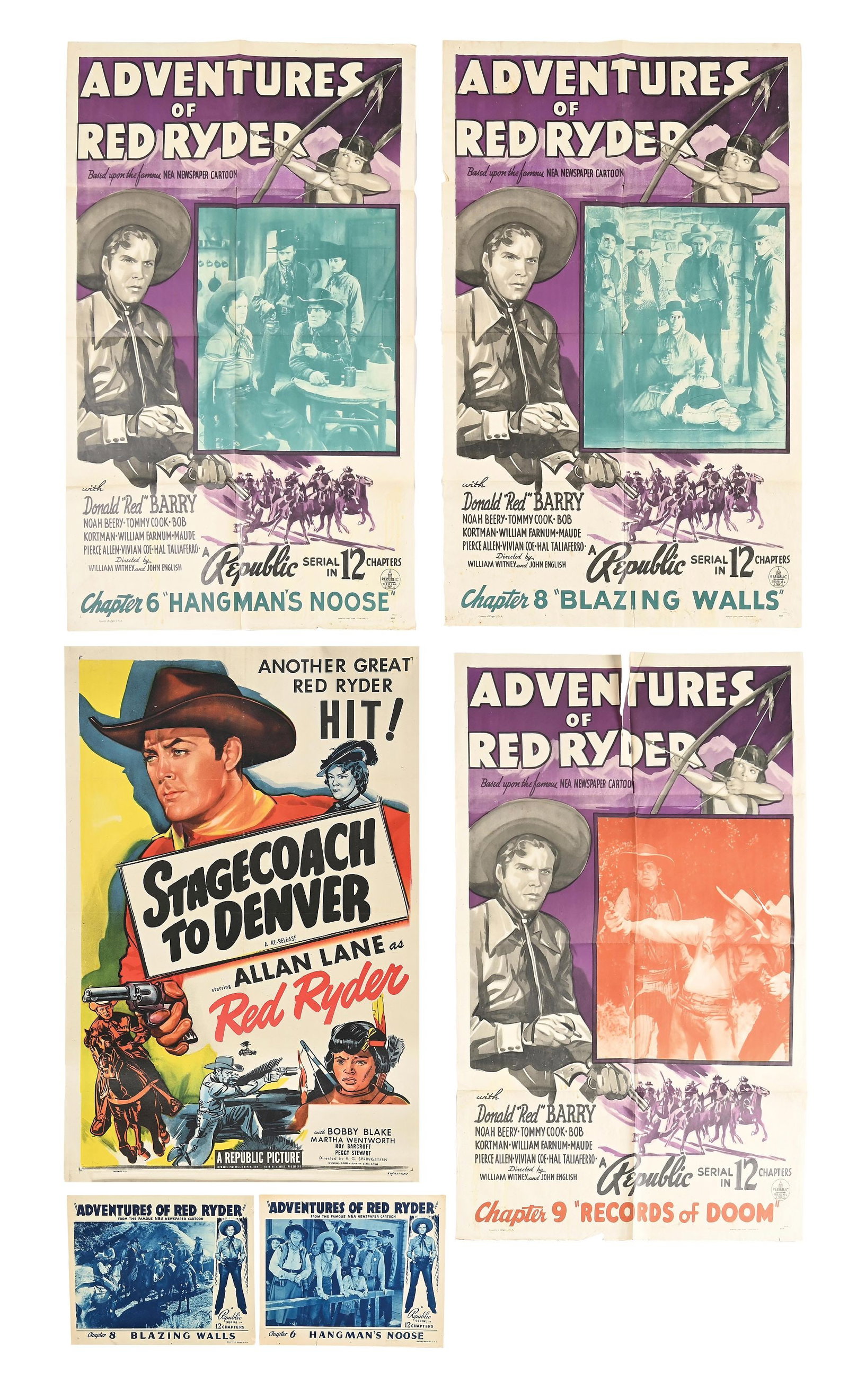LOT OF 6: FRED HARMAN RED RYDER POSTERS (1 of 4)