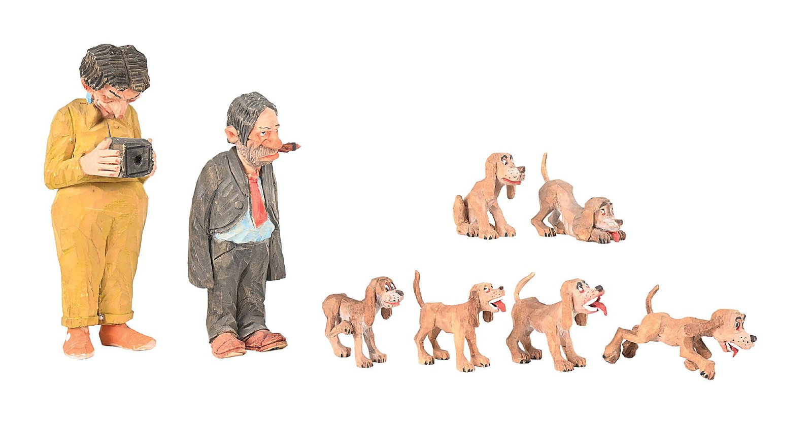 LOT OF 8: ANDY ANDERSON HAND-CARVED WOOD FIGURES (1 of 8)