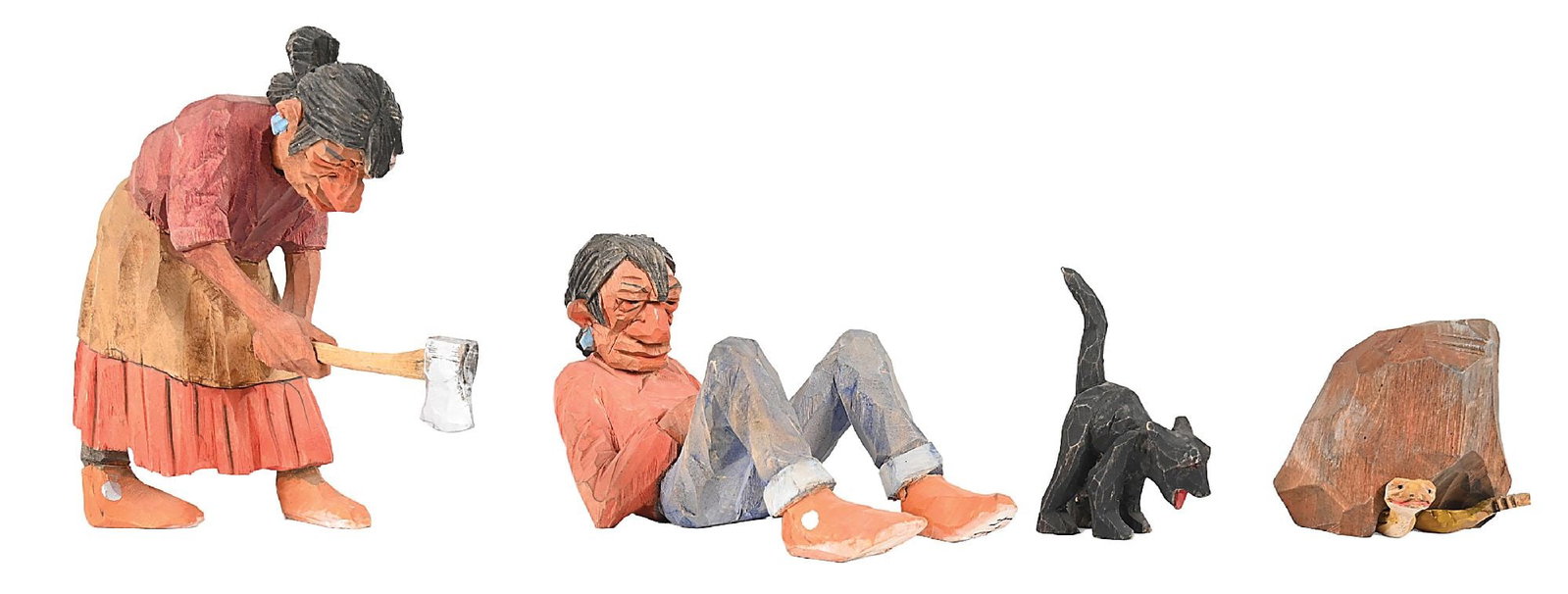 LOT OF 4: ANDY ANDERSON HAND-CARVED WOOD FIGURES (1 of 7)