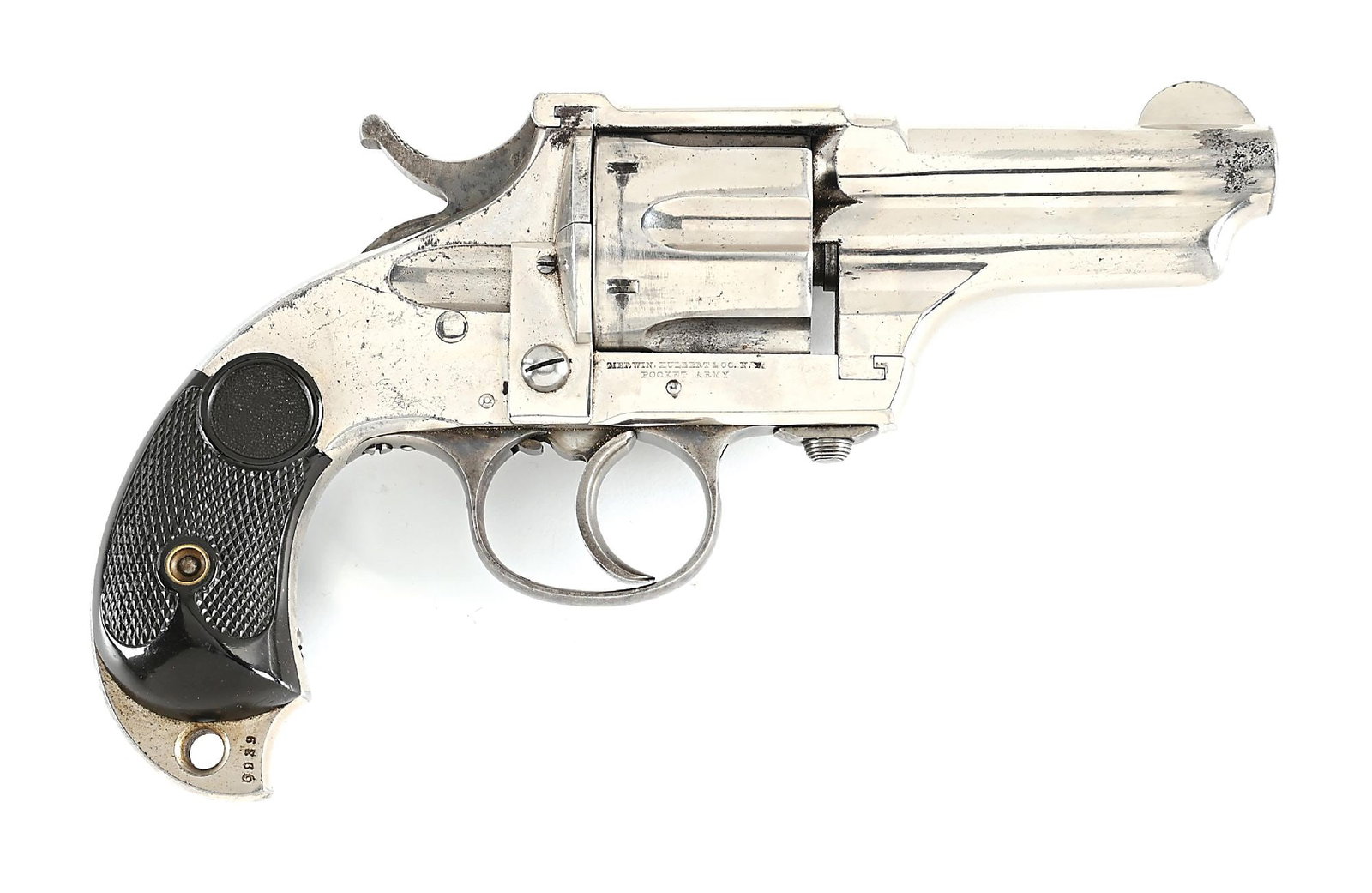 (A) MERWIN & HULBERT THIRD MODEL POCKET ARMY .44-40 DOUBLE ACTION REVOLVER. (1 of 8)