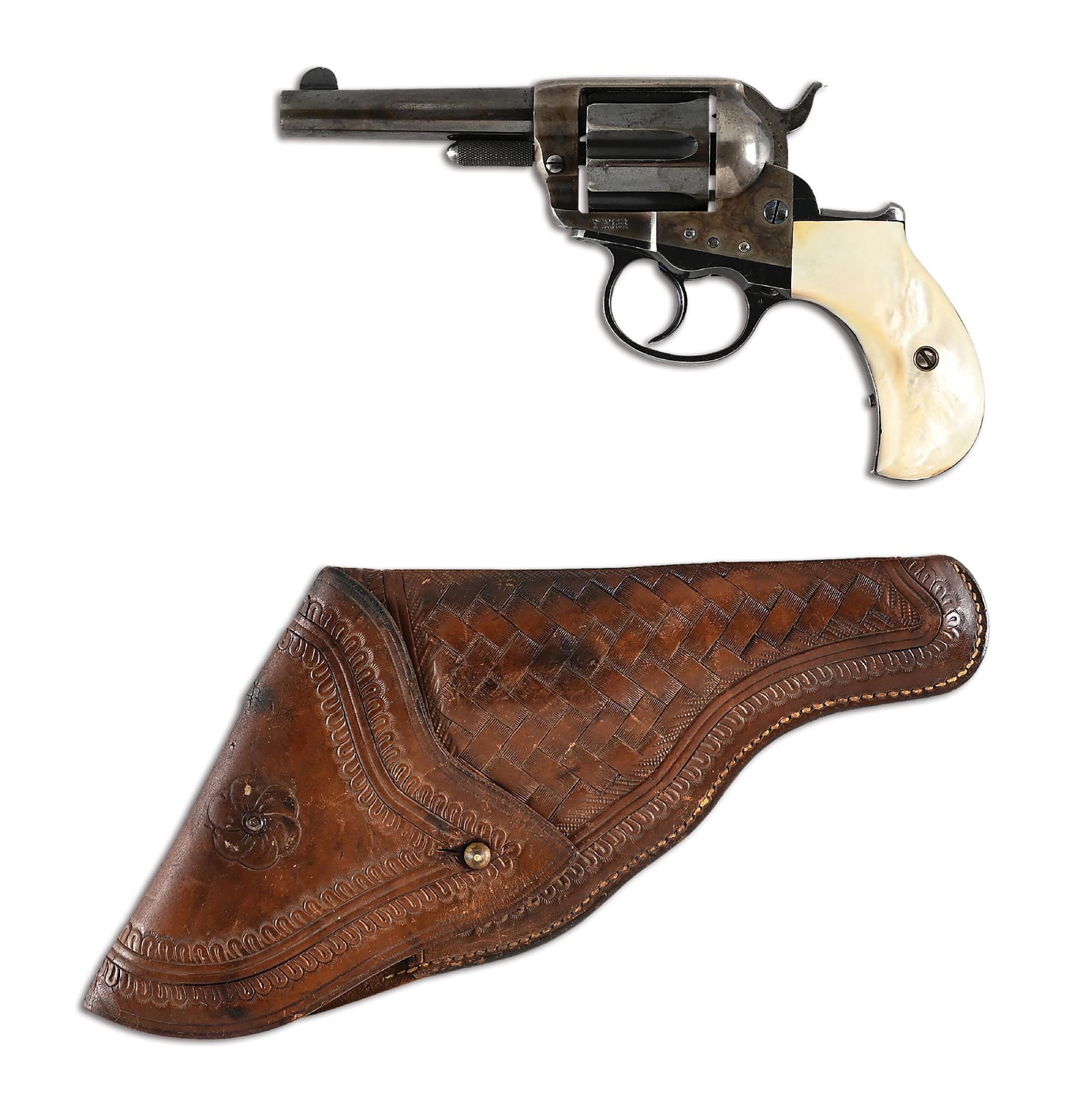 (A) HIGH CONDITION COLT 1877 ETCHED PANEL SHERIFF'S MODEL .41 COLT DOUBLE ACTION REVOLVER WITH (1 of 8)