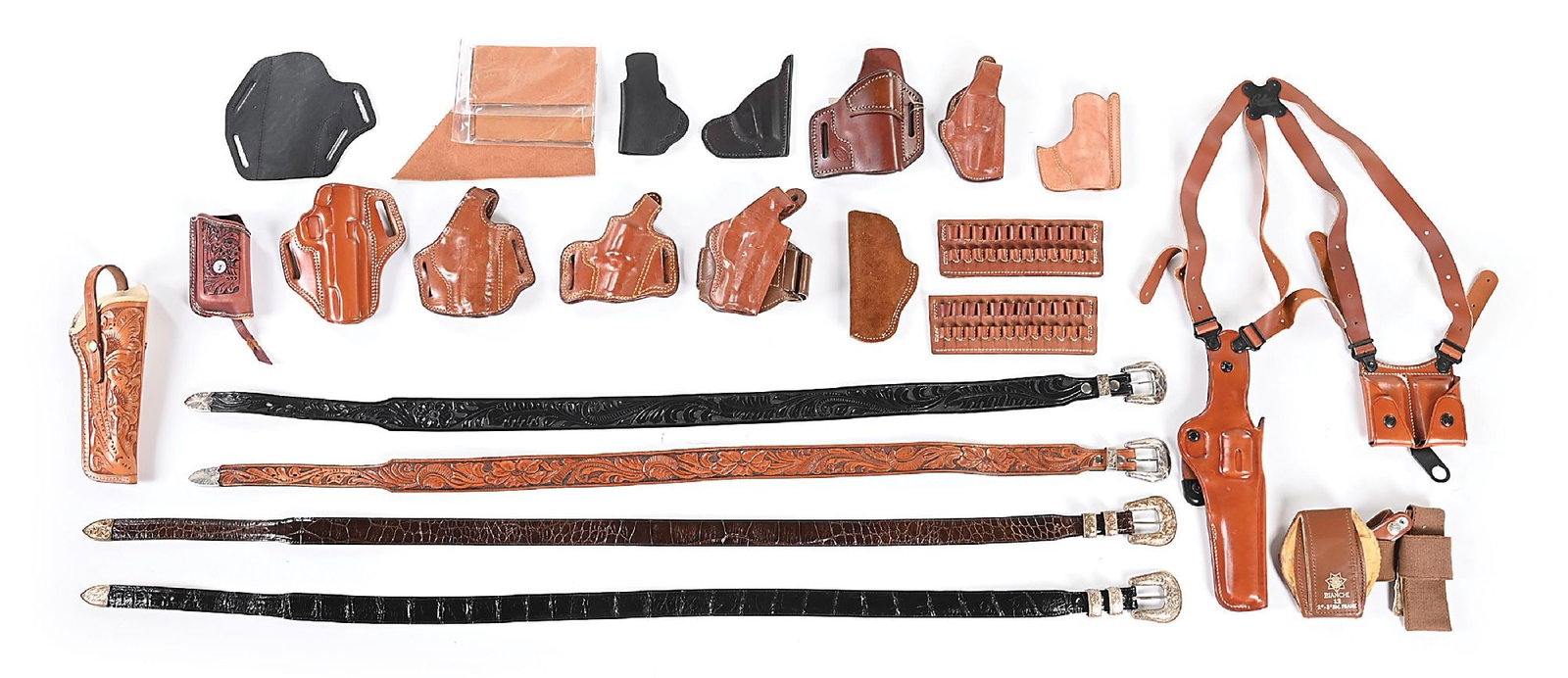LARGE ASSORTED LOT OF HIGH QUALITY SADDLE LEATHER ITEMS (1 of 2)