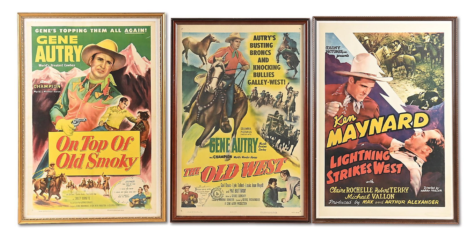 COLLECTION OF 3 PROFESSIONALLY FRAMED WESTERM MOVIE POSTERS (1 of 7)