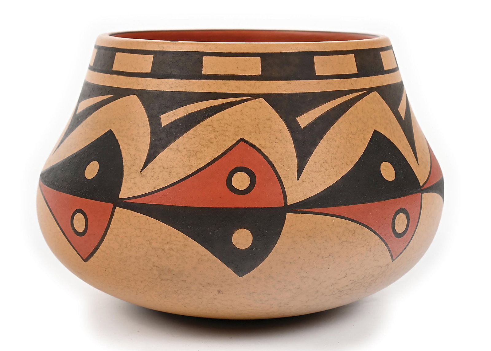 CAVAN GONZALES (TSE-WHANG, B. 1970) SAN ILDEFONSO (P’OHWHOGEH) POLYCHROME POTTERY (1 of 5)