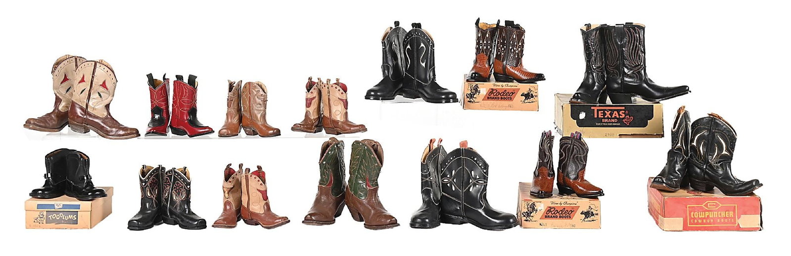 LOT OF 14: PAIRS OF KIDS SIZE WESTERN COWBOY BOOTS (1 of 6)