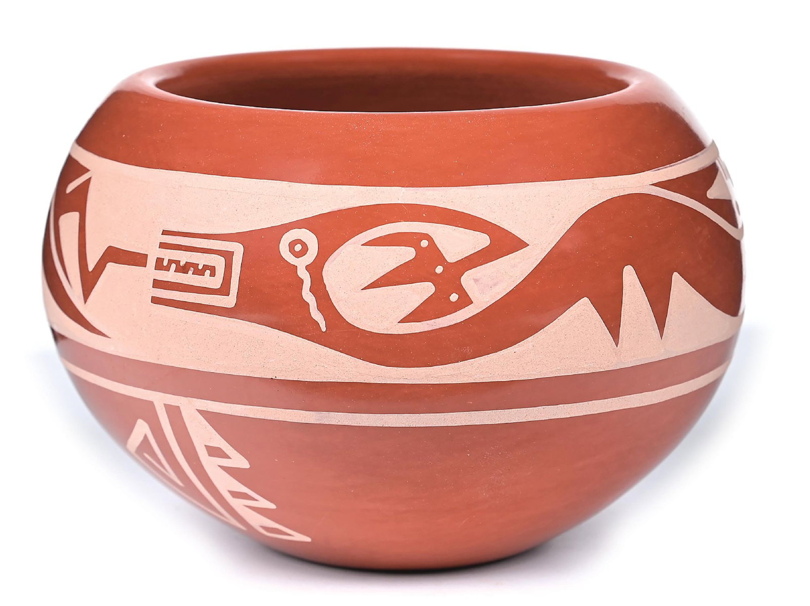 ERIK FENDER (THAN TSIDE'H, B. 1970) SAN ILDEFONSO (P’OHWHOGEH) BROWNWARE POTTERY BOWL (1 of 5)